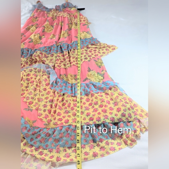 🆕 Betsy Johnson X Torrid Mesh Ruffle Maxi (Torrid 00) - Picture 7 of 14